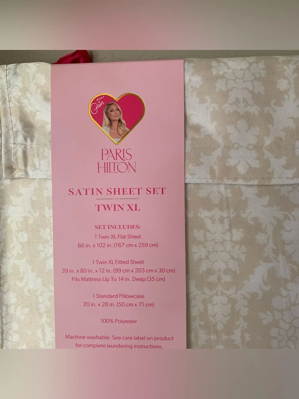 New Paris Hilton Twin XL  Satin Sheet Set